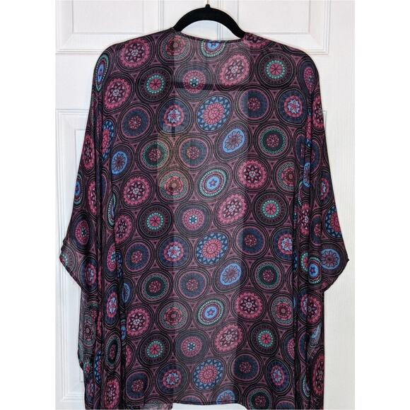 Satva Akula Eastern Tile Ocean Depths Kimono M/L - Picture 11 of 13